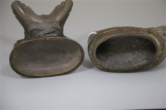 A Chinese bronze duck censer and cover, late Ming dynasty, H.28cm